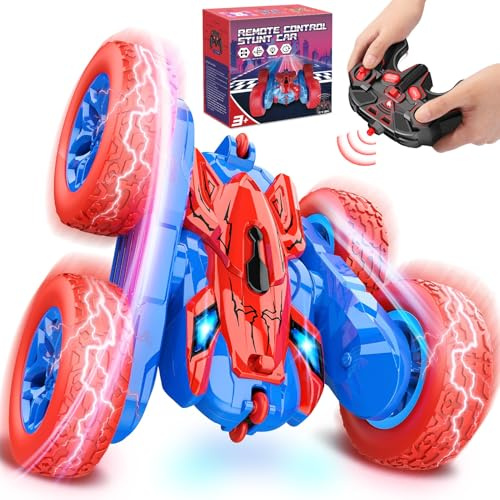 Dreamlandia Themed Remote Control Cars - 360 Flips 4WD, 2.4GHz RC Car with LED Headlights 60min+ Battery Life - Birthday Gifts & Toys for 3-9 Year Old Boys Easter Toys Gifts for Kids