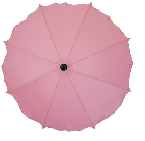 Skyline Universal Sonnenschirm Regenschirm für Kinderwagen und Sport Buggy, Babywagen Schirm mit Universal Halterung, UV-Schutz50+ Sonnensegel Sonnenschutz (Hellrosa)