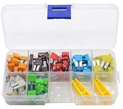 TMP1105 1 Set 12V 24V 32V Universal-Kfz-Sicherungskasten mit 140 Stück Auto-Micro-2-Einsätzen-Blattsicherung Ersatzsicherung