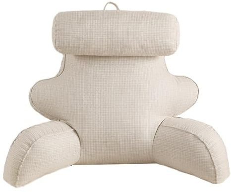 Lesekissen mit Armlehnen, Bettruhe-Lesekissen Bettkissen Rückenstütze Bettruhe | Rückenstütze und Bettkissen, langes Kissen für das Bett mit praktischem Griff, unsichtbares Reißverschlussdesign