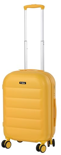 Maleta de Viaje Cabina Trolley 20” (40L). Equipaje de Mano. 4 Ruedas Dobles. 57x37x23cm. Material ABS Semirigida. Cerradura o Candado TSA con combinación numérica. Asa telescópica. Amarilla