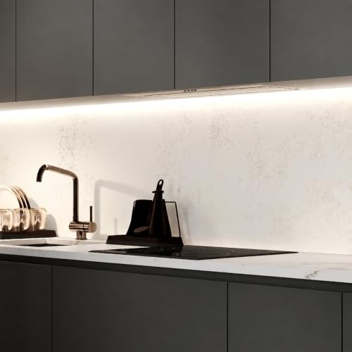 WALLando Premium Küchenrückwand, individueller Größenzuschnitt | Einfach zu montierende PVC-Wandverkleidung für die Küche – Hitzebeständiger Spritzschutz aus Kunststoffplatten – Beton hell