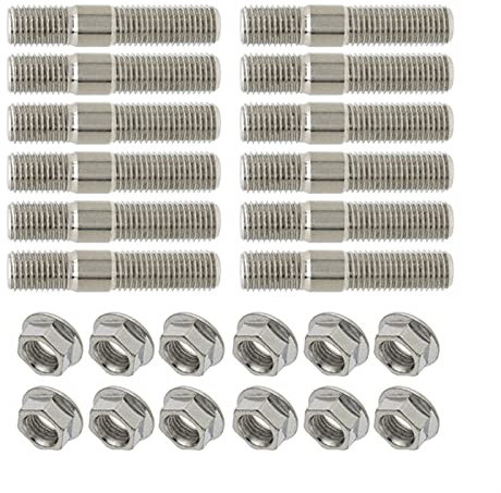 Radschrauben,Radmuttern,Radbolzen 23/3/5/6/8/8/12 Stück 10mm Abgasbolzen Bolzen Gezahnte Nüsse M10x1.25 Verteiler Flanschbolzen Muttern Kit(12 pcs)