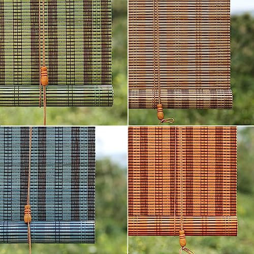 Natürlicher Bambus-Rollos für dekorative Türfenster, Garten, Pavillon und Terrasse, Sonnenschutz mit Breiten von 60 cm, 90 cm, 100 cm, 110 cm und 120 cm, vertikaler Verdunkelungsrollo