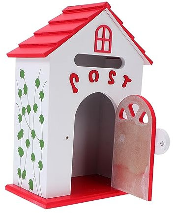 Yardenfun Cassetta Postale in Legno Decorativa Da Parete, Cassetta Delle Lettere e Suggerimenti Creativa, Palo, Per Uso Domestico e Ufficio, Colore Rosso, Resistente e Versatile
