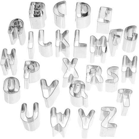 COLLBATH Cortador De Galletas Letras De Acero Inoxidable Reutilizables De Moldes Para Hornear Para Hacer Galletas Forma De Alfabeto