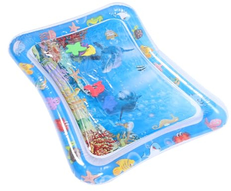 KOMBIUDA Aufblasbare Wasserspielmatte Für Kreative Krabbelunterlage Faltbares Pvc Mit Meerestier-muster Einfach Zu Tragen Und Aufzubewahren