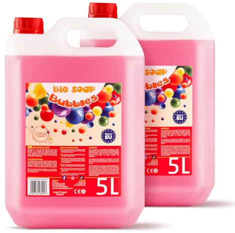 BIG SOAP BUBBLES Seifenblasenflüssigkeit 2 x 5 Liter Kanister | Flüssigkeit für große Seifenblasen | Zusatz für mehr Seifenblasenspaß | Für Kinder & Erwachsene – Geburtstag & Hochzeit