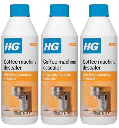 HG Coffee Machine Descaler, Tough Scale Remover for Espresso & Pod Machines – 500ml (Pack of 3)