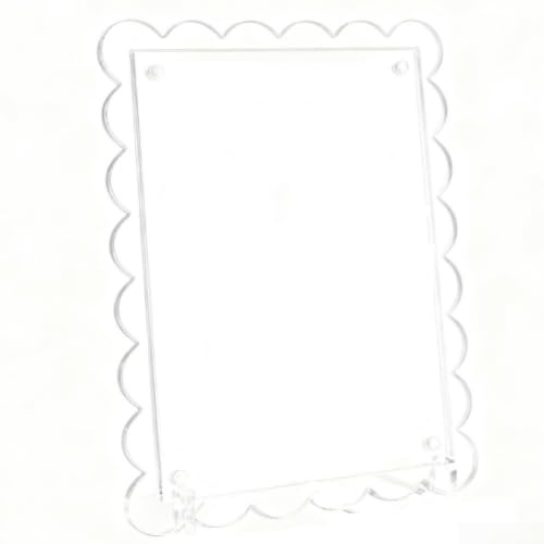 GLFLOW 17,8 cm großer neonfarbener Acryl-Bilderrahmen mit elegantem schwebendem Display für Zuhause, Büro oder Galerie-Dekoration, Grün (transparent)