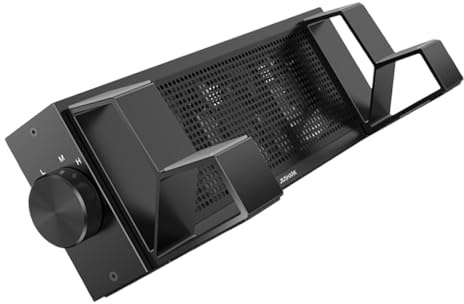 EPIGEIST Adjustable RGB Laptop Cooler Stand with 3-Speed Fan, Practical Heat Dissipation Rack for Notebook Cooling, Ergonomic Elevated Laptop Radiator for Home and Gaming Use