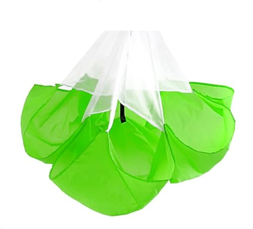 MAGICLULU Parachute de Résistance Vert en Polyester Maille Anti-enchevêtrement, Équipement de Course à Pied pour Entraînement de Force, Vitesse et Endurance, Accessoire Sportif Extérieur