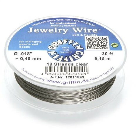 Griffin joyas alambre Joyero (0,45 mm 19 Strang Acero Inoxidable 9,15 m