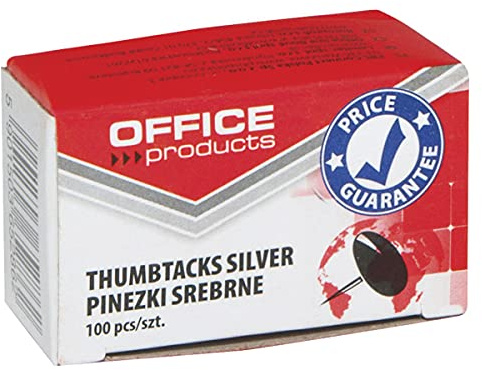 Office Products 18195013–19 classique punaises Lot de 100 Argenté