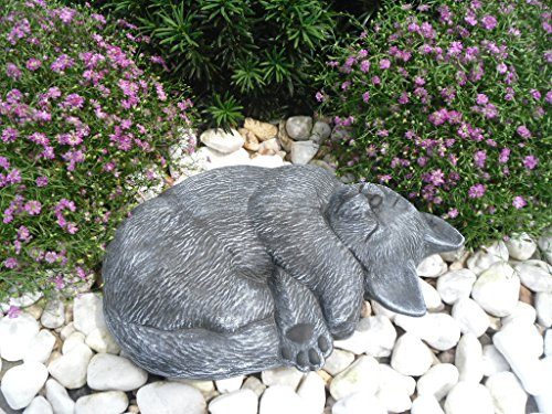 STEINFIGUREN SPICKER Steinfigur Katze, 130/1 Gartenfigur Steinguss Tierfigur Basaltgrau