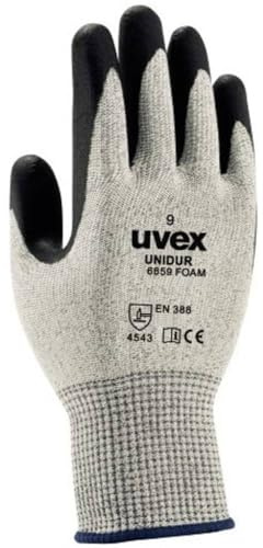Uvex unidur 6659 foam 6093810 Nitril Arbeitshandschuh Größe (Handschuhe): 10 EN 388 1St, Schwarz-weiß-grau