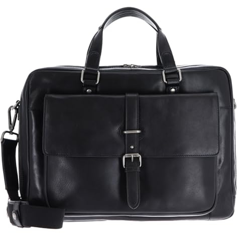 Leonhard Heyden Leder Businesstasche Laptoptasche mit Laptopfach Roma RV-Aktenmappe 2 Fächer 5370 Schwarz