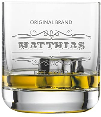 laser-diele Whiskyglas mit Name - Geschenkidee zum Geburtstag – Personalisiertes Whiskyglas mit Gravur – Geschenk für Männer und Frauen – Original Brand