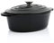 BBQ-Toro Cocotte Ovalada de Hierro Fundido Esmaltado | 4,3 Litros | Color Negro | Olla con Tapa y Asas | Camping | Termorresistente