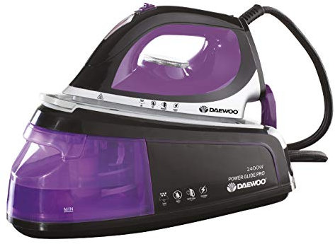 Daewoo 2400W 1.2L Steam Station Iron, Large Detachable 1.2L Water Tank, Ceramic Coated Soleplate, Steam Rate 40-60G Per Minute, Anti-Limescale Function, Temperature Adjustable