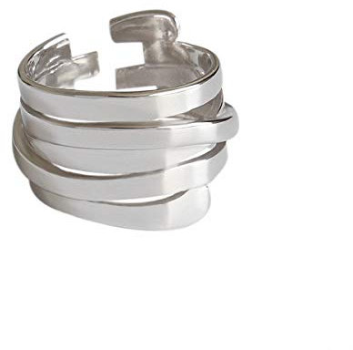 Springlight ✦ Geschenke für Frauen S925 Sterling Silber Ring Einfache Mehrlagige Wicklung Ringe öffnen Ringe Natürlicher Handgemachter Einzigartiger Schmuck Personalisierte Geschenk für Sie.