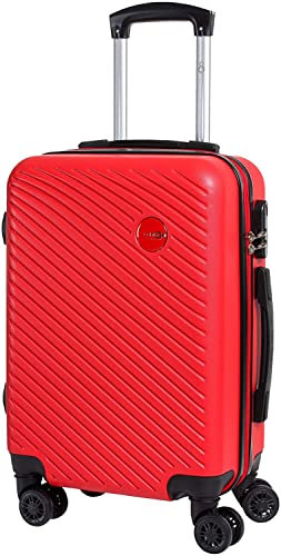 CABIN 5508 Valigia Trolley ABS, bagaglio a mano 55x37x20, Valigia rigida, guscio duro e antigraffio con 8 ruote.