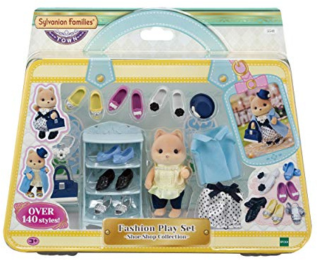 Sylvanian Families - La valisette de mode et grande soeur chien caramel - 5541 - Figurines Prêt-à-jouer - Mini Poupées