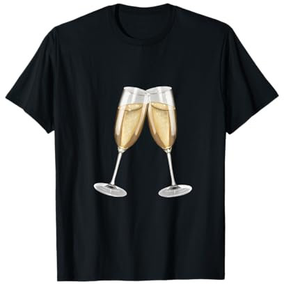 Sparkling Wine Glasses Toast (D010-0645B) T-Shirt