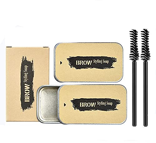 Kit de savon à sourcils 2 pièces, savon coiffant pour sourcils, gel pour sourcils 4D Gel fixant les sourcils longue durée