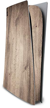Finest Folia Schutzfolie kompatibel mit PS5 Disc Edition Design Cover Vinyl | Sticker Holz Zubehör Folie für Spielekonsole Gehäuse Aufkleber Hülle als Kratzschutz Schutz Sticker
