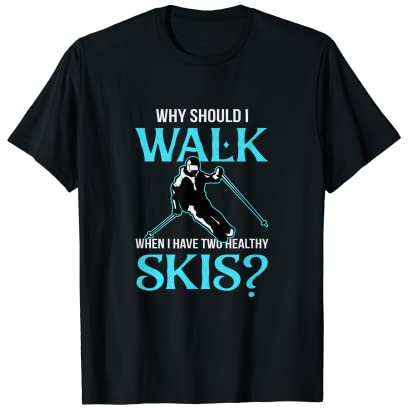 Lustiger Skilehrer Telemark Skifahrer Ski Alpin Skifahren T-Shirt