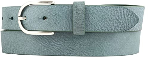 BELTINGER Damen-Gürtel aus weichem Vollrindleder Vintage-Look 3 cm | Leder-Gürtel für Damen 30mm | Schmaler Gürtel Used-Look | Khaki 115cm