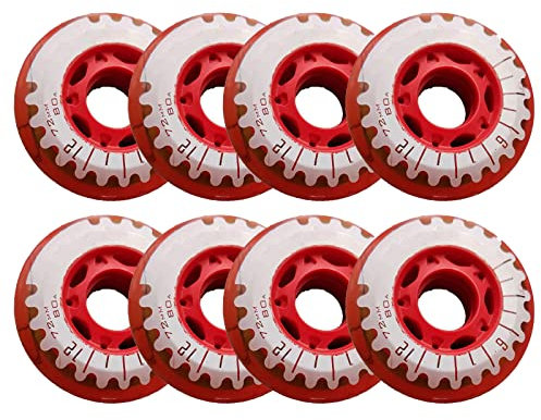 TGHY Ersatzräder für Inline-Skates, 80 A, 64 mm/72 mm, Ersatzrad mit Kugellagern, ABEC-7 Outdoor-Skates, Rot, 72 mm
