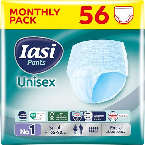 IASI UNISEX-byxor, 56 Enhetssorbenter, Extra absorption, Storlek S, 56 Enheter