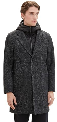 TOM TAILOR 1037348 Cappotto di Lana, 32522 – Deep Herringbone Structure, XL Uomo