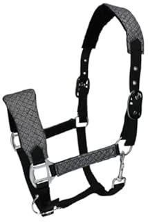 Verstellbares Halfter für Pferd und Pony Start SparkleSoft glänzend, glitzernd (Pony, Schwarz)