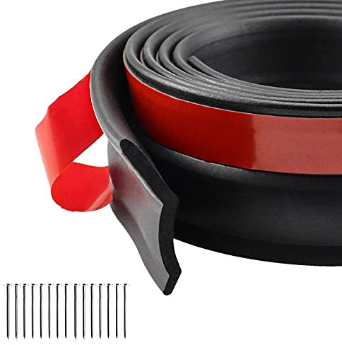 Joint Porte de Garage 6M Isolation Porte de Garage Facile à couper Épaisseur Joint de Seuil, barrière anti-inondation empêcher l'infiltration d'eau, les feuilles, la poussière, le vent, l'eau de pluie