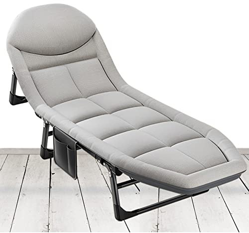 Liegestuhl Klappbar, Extra Große Gartenliege Sonnenliege Mit Kissen - Relaxliege Feldbett Für Senioren Und Kinder, Campingliege Perfekt Für Sauna Garten Und Freizeitaktivitäten ( Color : Light Gray )