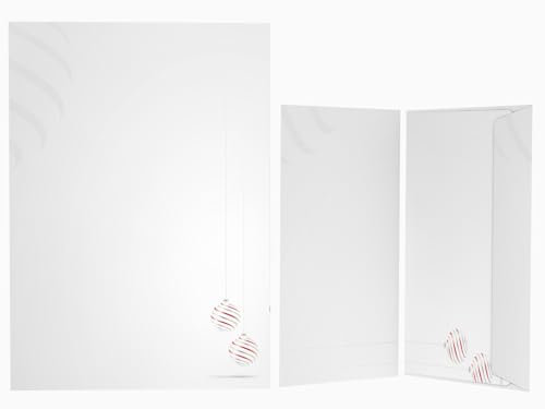 Weihnachtsbriefpapier | Edle Weihnachtskugeln | Briefpapier | Kuverts | Weihnachtspapier | edel | modern (20 Blatt + 20 Kuverts)