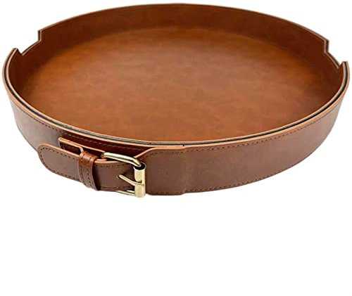 HOLABONITA Fangschale Schale for Schlüssel Aufbewahrung Eingang Deko Flur Eingang Leder Plateau Leertasche Rund Rechteckig