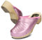 BeComfy Zoccoli da Donna con Suola in Legno Vera Pelle Metallizzato Oro Argento Rosa 35 36 37 38 39 40 41 EU (Fucsia, 40)