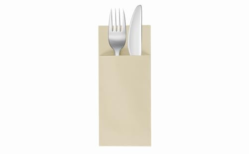 VelaHub Soft Point 50 Cutlery Napkins Disposable Napkins, 32 x 38 cm, Champagne