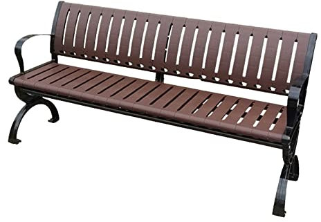 SORVA Terrassen-Gartenbank für draußen, praktische Sitzgelegenheit für Esszimmer, Terrasse, Garten mit Rückenlehne und Armlehnen (Farbe: mit Rückenlehne, Größe: 150 cm)