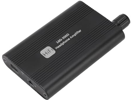 Tragbarer Kopfhörerverstärker, 16-300 Ω Kopfhörerverstärker mit 2-Stufen-Gain-Schalter, 1500 MAh Wiederaufladbar, 3,5-mm-AUX-Eingangs-/Ausgangs-Kopfhörerverstärker