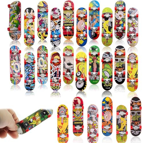 YSBCNK 18 Pcs Finger Skateboards, Finger Skate Toys, Finger Mini Skateboard, Skateboard Fingerboard Finger Skate Boarding Skatepark Toy for Children Ideal for Christmas Party Bags