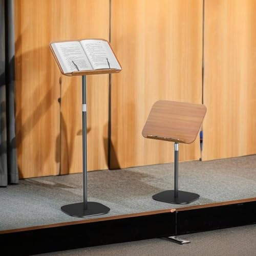 GMBAYUE Rednerpult Klappbar Holz, Rednerpult Höhenverstellbar, Rednerpult Holz Tragbar, Schräges Rednerpult für Konferenzen, Auditorien, Klassenzimmer(1.7 Meters)