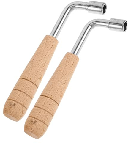 SHOWERORO 2 Stück Trommelstimmschlüssel und Edelstahl mit 7,0mm Sechseckigem Griff für Präzises Stimmen von Autoharfen und Leierharfen für Zuverlässige Leistung
