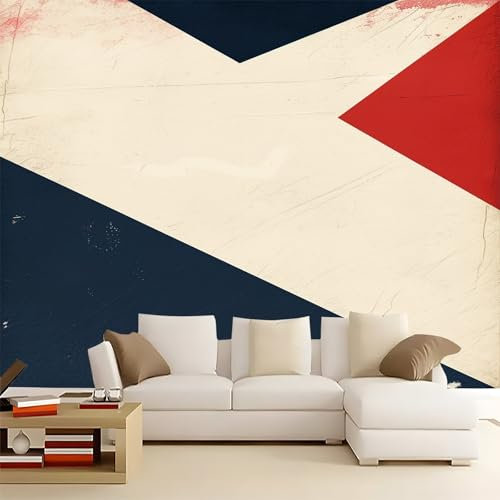 Europäische einfache geometrische Streifen, Tapeten-Wandbild für Wohnzimmer, 400 x 280 cm, bunte Kunst-Wanddekoration für Schlafzimmer und Esszimmer, nicht klebender TV-Hintergrund und