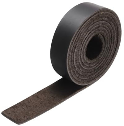 Rebower Flat Leather Strip,1/2 Inch Wide 72 Inch Long Leather Cord PU Faux Leather Strips Strap,[for DIY Craft Making Sewing Belts Wallets Bag Jewelry Projects ]-Coffee
