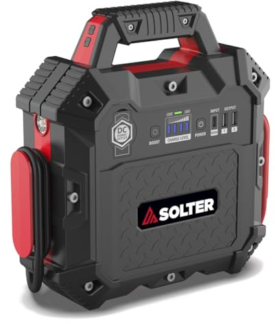 Solter Lithium LT-35 12 V Pro Starthilfe, 32.000 mAh (118,4 Wh), 1500 A Spitze, Powerbank USB-C, Boost-Modus, LED, SOS, für Benzin und Diesel – kompakt und sicher